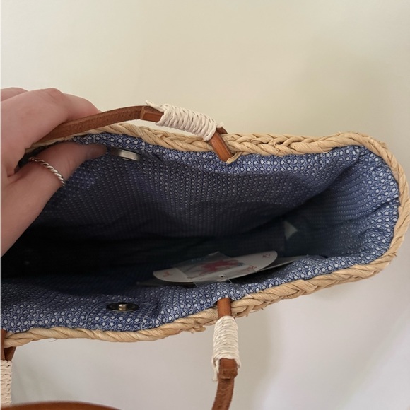 QVC Straw Tote Bag Umbrella Flip Flop Beach Chair Sequin Woven Beach Vacation - Picture 3 of 6